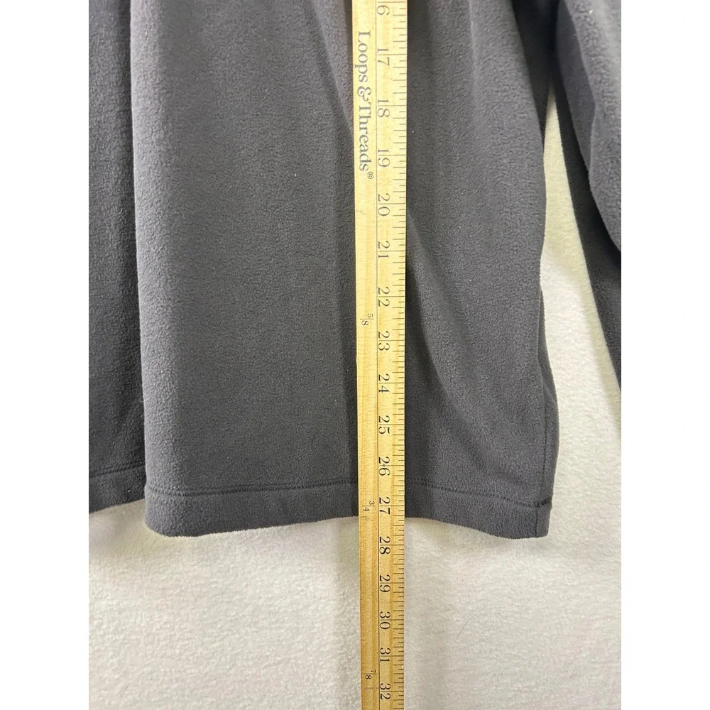 Lands‎ End Gray Fleece Quarter Zip Pullover Long Sleeve Men Size L